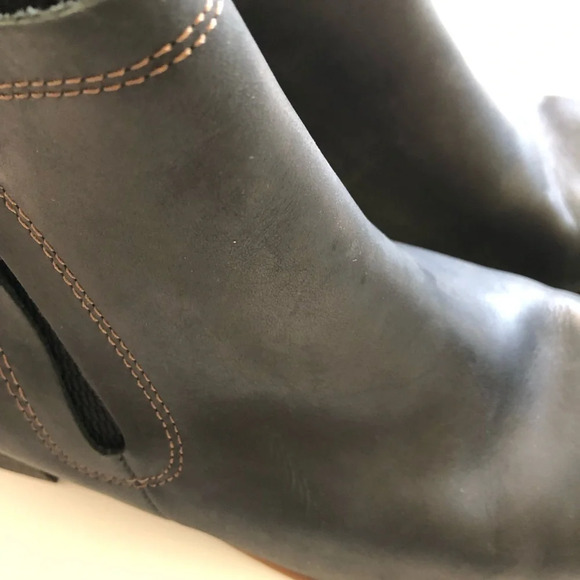 Korks by Korks-Ease Black Leather Tea Ankle Boots 9.5M - Picture 5 of 14